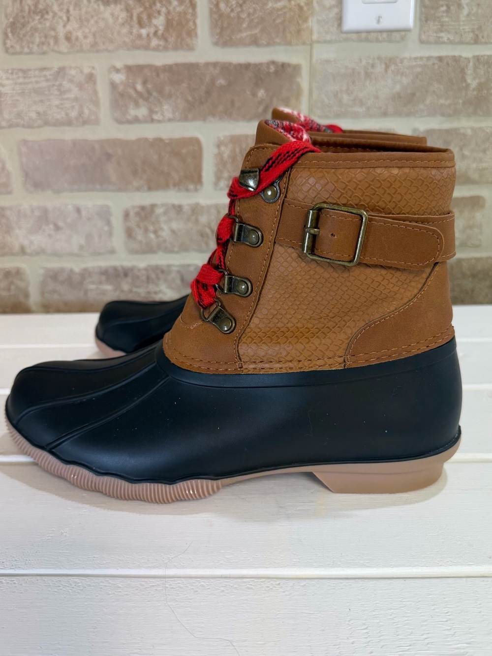 Maurices Jade Duck Boots Women’s Size 8 Brown Black Waterproof Rain Snow Hiking - Picture 4 of 10